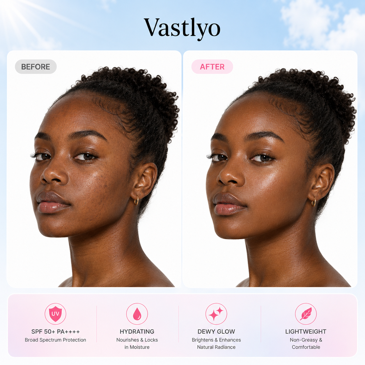 [NEW] [Vastlyo] No Cast Just Dew PDRN Hydrating UV Sun Serum | Daily Lightweight Sunscreen SPF 50 | PDRN, Panthenol, Centella| Gentle Moisturizing Suncare For Daily Use for All Skin Types (50ml)