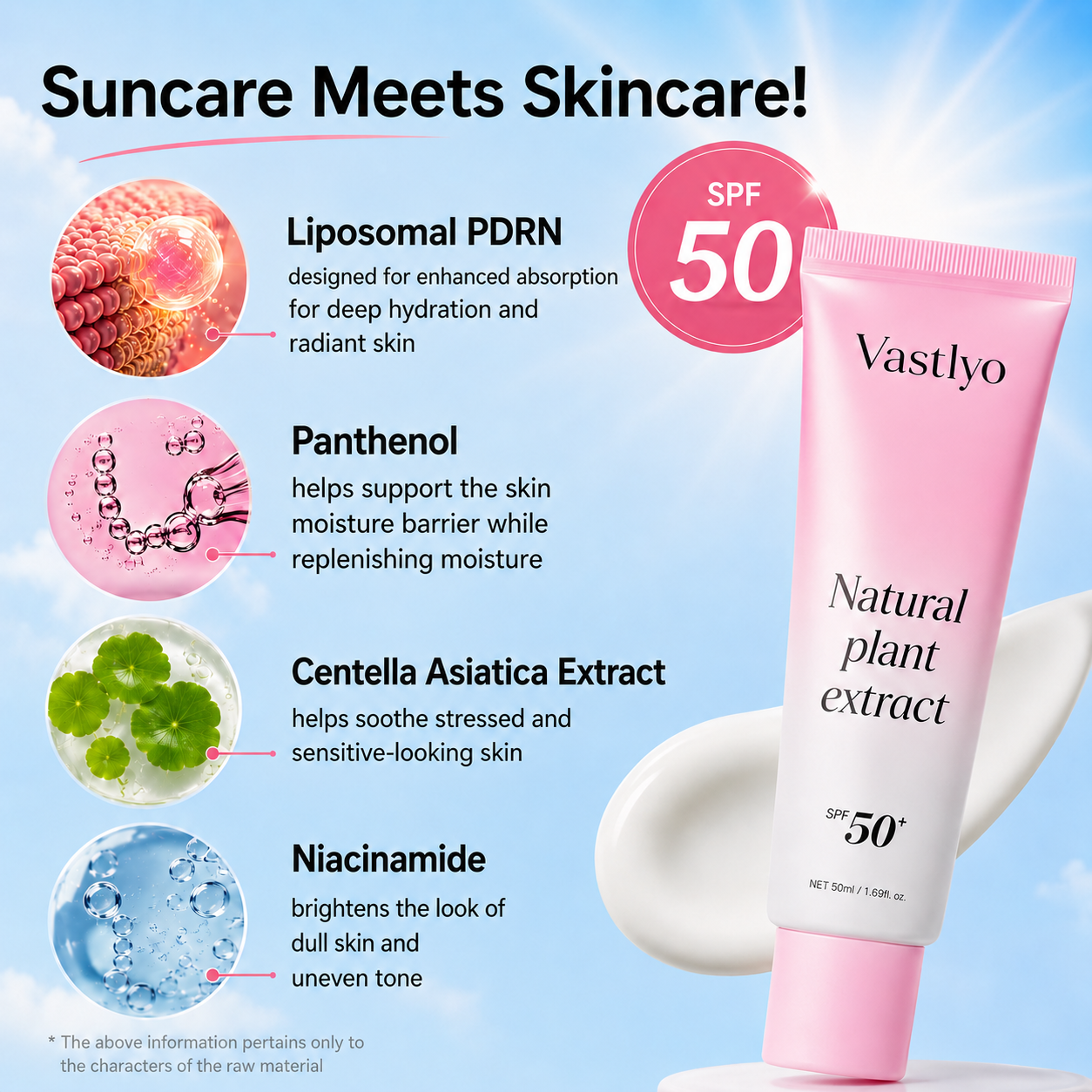 [NEW] [Vastlyo] No Cast Just Dew PDRN Hydrating UV Sun Serum | Daily Lightweight Sunscreen SPF 50 | PDRN, Panthenol, Centella| Gentle Moisturizing Suncare For Daily Use for All Skin Types (50ml)