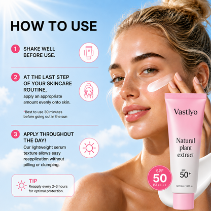 [NEW] [Vastlyo] No Cast Just Dew PDRN Hydrating UV Sun Serum | Daily Lightweight Sunscreen SPF 50 | PDRN, Panthenol, Centella| Gentle Moisturizing Suncare For Daily Use for All Skin Types (50ml)