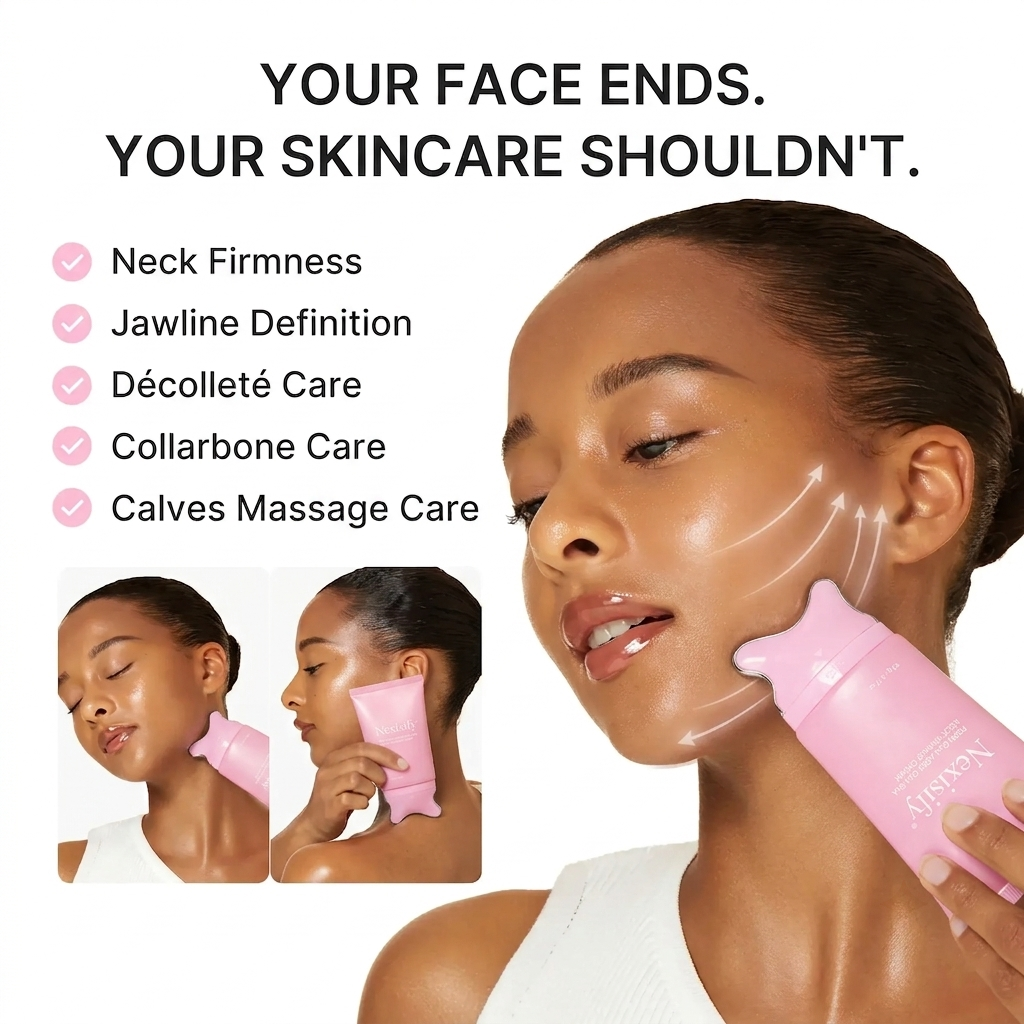 🦢 Neck Wrinkle Eraser Cream with Built-In Gua Sha Massager 5% Anemarrhena Root Complex + PDRN | Korean Skincare
