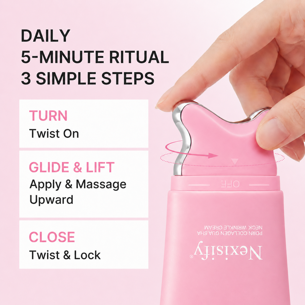 🦢 Neck Wrinkle Eraser Cream with Built-In Gua Sha Massager 5% Anemarrhena Root Complex + PDRN | Korean Skincare