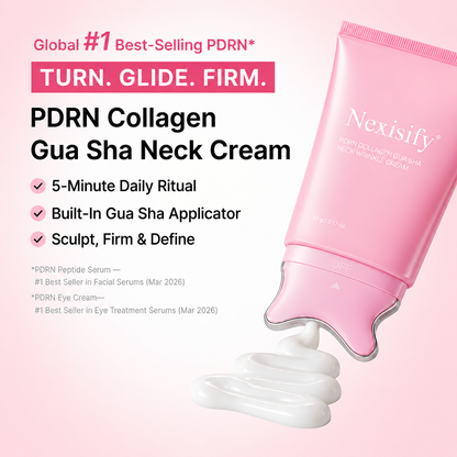 🦢 Neck Wrinkle Eraser Cream with Built-In Gua Sha Massager 5% Anemarrhena Root Complex + PDRN | Korean Skincare